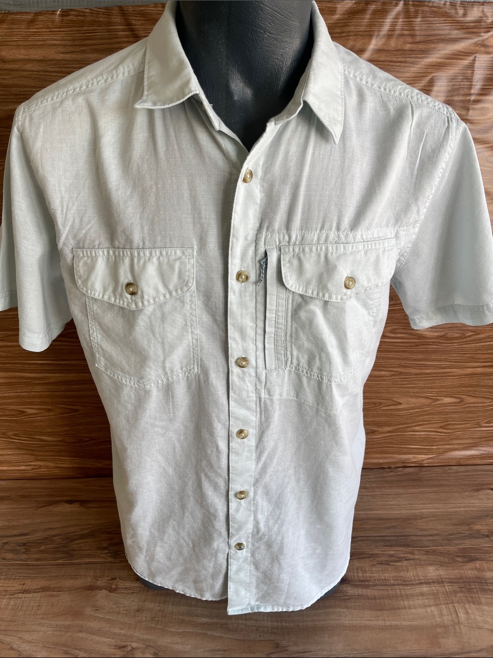 Patagonia Men's Short-Sleeve Button-Down Shirt in Light Sage size L
